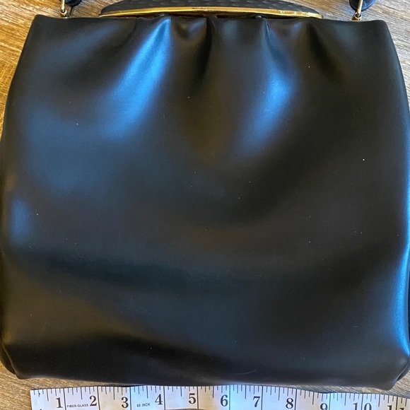 Vintage Black Leather Handbag - Picture 3 of 9